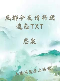 成都今夜请将我遗忘TXT