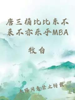 唐三桶比比东不来不亦乐乎MBA