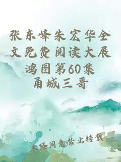 张东峰朱宏华全文免费阅读大展鸿图第60集