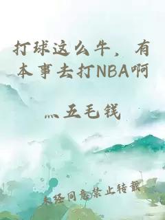 打球这么牛，有本事去打NBA啊